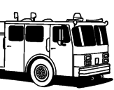 Disegno Camion dei pompieri pitturato su carlo