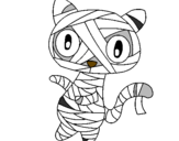 Disegno Mummia gatto scaraboechio pitturato su bicia