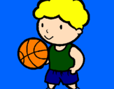 Disegno Giocatore di pallacanestro  pitturato su benjita levi muñoz
