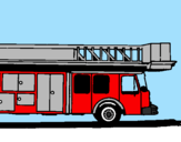 Disegno Camion dei pompieri con la scala pitturato su alfonso