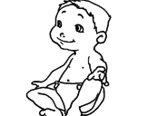 Disegno Bebè II pitturato su Pisellino