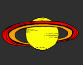 Disegno Saturno pitturato su jonathan luca