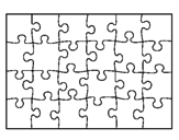 Disegno Puzzle pitturato su simona