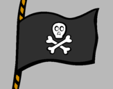 Disegno Bandiera dei pirati pitturato su lalla