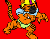Disegno Giocatore tigre  pitturato su matilde, 1b