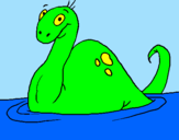 Disegno La ragazza del Mostro di Loch Ness pitturato su maghella