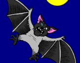 Disegno Pipistrello cane  pitturato su ivan