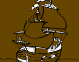 Disegno Barca  pitturato su antonio