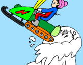 Disegno Salto con la motocicletta da neve  pitturato su ciccio e cristian