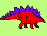 Disegno Stegosaurus  pitturato su giulio