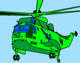 Disegno Elicottero di salvataggio  pitturato su emiliano