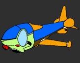 Disegno Nave supersonica  pitturato su umberto