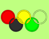Disegno Anelli dei giochi olimpici  pitturato su due
