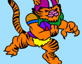 Disegno Giocatore tigre  pitturato su pietro