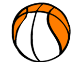 Disegno Pallone da pallacanestro pitturato su basket