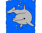 Disegno Delfino pitturato su delfinoblu