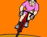 Disegno Ciclista con il berretto  pitturato su ALESSANDRO