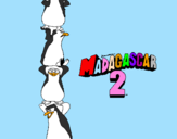 Disegno Madagascar 2 Pinguino pitturato su giulia