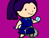 Disegno Ragazza che gioca a tennis  pitturato su bimbina