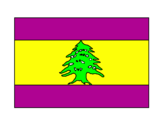 Disegno Libano pitturato su tamara