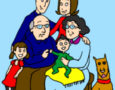 Disegno Famiglia pitturato su giada