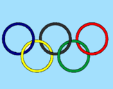 Disegno Anelli dei giochi olimpici  pitturato su luna
