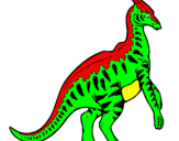 Disegno Parasaurolophus a strisce  pitturato su nadia