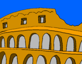 Disegno Colosseo pitturato su beatrice