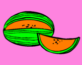 Disegno Melone  pitturato su io