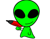 Disegno Alieno II pitturato su MIK