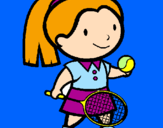 Disegno Ragazza che gioca a tennis  pitturato su patti