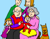 Disegno Famiglia pitturato su GGGGGGGGS PIAZZA