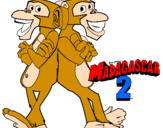 Disegno Madagascar 2 Manson & Phil 2 pitturato su Chiara