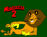 Disegno Madagascar 2 Alex pitturato su pippi