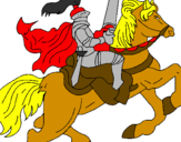 Disegno Cavaliere a cavallo pitturato su Alessandra e Lorenzo