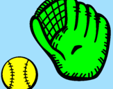 Disegno Guanto da baseball e pallina pitturato su edoardo