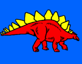 Disegno Stegosaurus  pitturato su VITTORIO