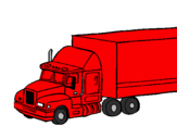 Disegno Camion trailer  pitturato su franci