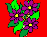 Disegno Fiorellini  pitturato su fiori