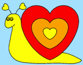 Disegno Lumachina cuore  pitturato su maty  6