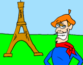 Disegno Francia pitturato su marco