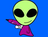 Disegno Alieno II pitturato su futura