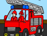 Disegno Camion dei Pompieri  pitturato su GIOVANNI