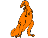 Disegno Tyrannosaurus Rex pitturato su shara