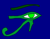 Disegno Occhio di Horus  pitturato su bibi