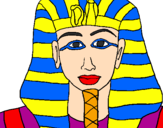 Disegno Tutankamon pitturato su piero   
