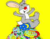Disegno Coniglio di Pasqua pitturato su Tania