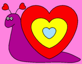 Disegno Lumachina cuore  pitturato su YASMINE CAI