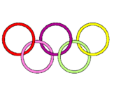 Disegno Anelli dei giochi olimpici  pitturato su antonella the best
