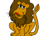 Disegno Leone pitturato su leone